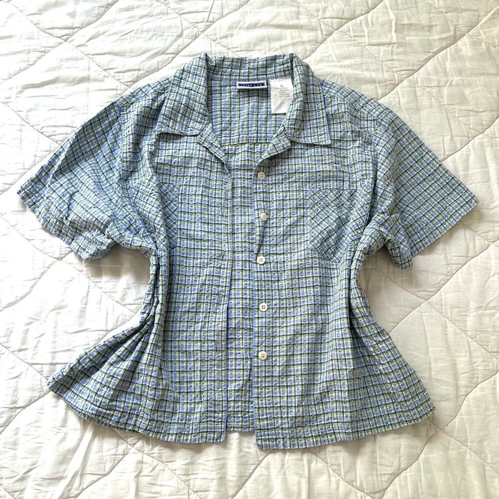 Oversized Blue Plaid Summer Flannel